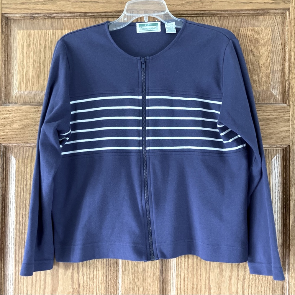 5/$15 Shenanigans Dusty Blue Zip-up Sweatshirt Petite Large (BUNDLE ONLY)